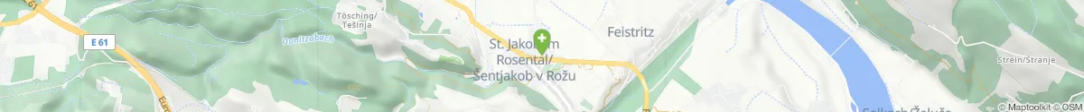 Map representation of the location for Rosen Apotheke in 9184 Sankt Jakob im Rosental